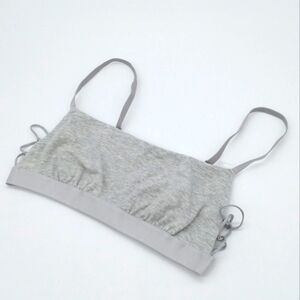 Aerie Square Neck Unlined Strappy Side Bralette Heather Gray Size Large NWT